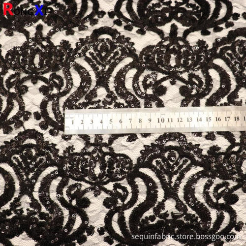 Hot Selling Yellow Sequin Lace